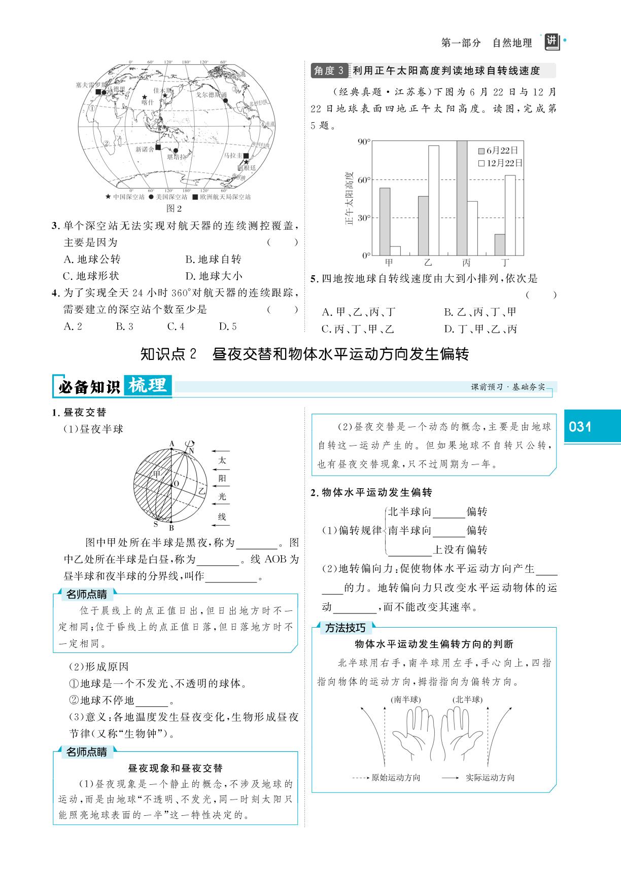 第4课时 地球自转的基本特征、昼夜交替，地转偏向力-【红对勾讲与练·讲义】2026年高考地理大一轮复习全新方案通用版（湘教版）