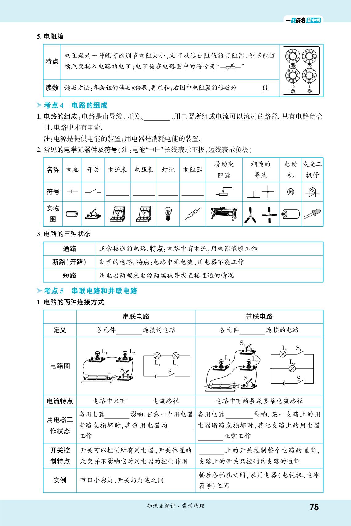 5.1 电路 电流 电压 电阻-【一战成名新中考】2026贵州中考物理·一轮复习·知识点精讲（讲册）
