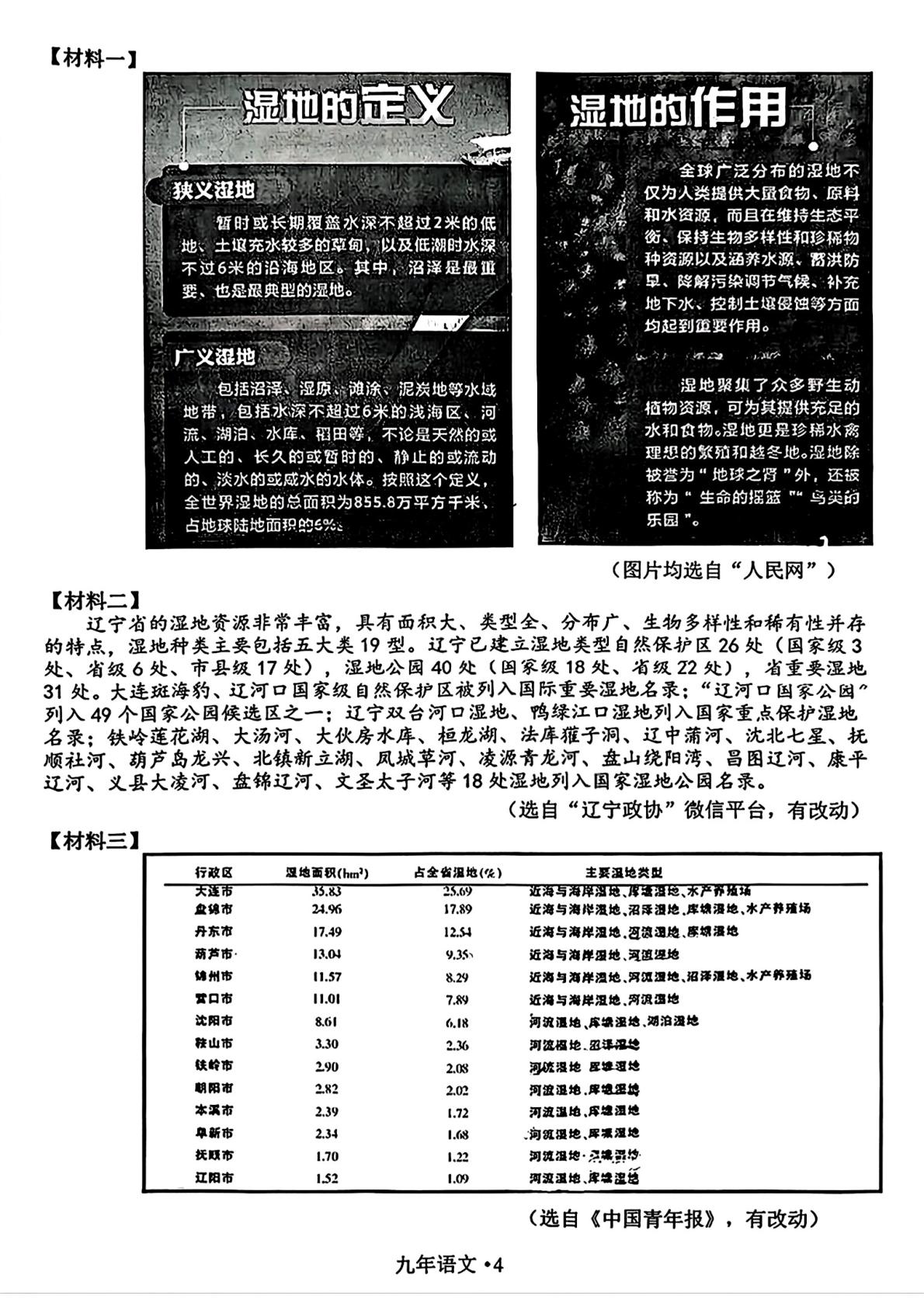 辽宁省沈阳市沈北新区2025-2026学年九年级上学期期末考试语文试题
