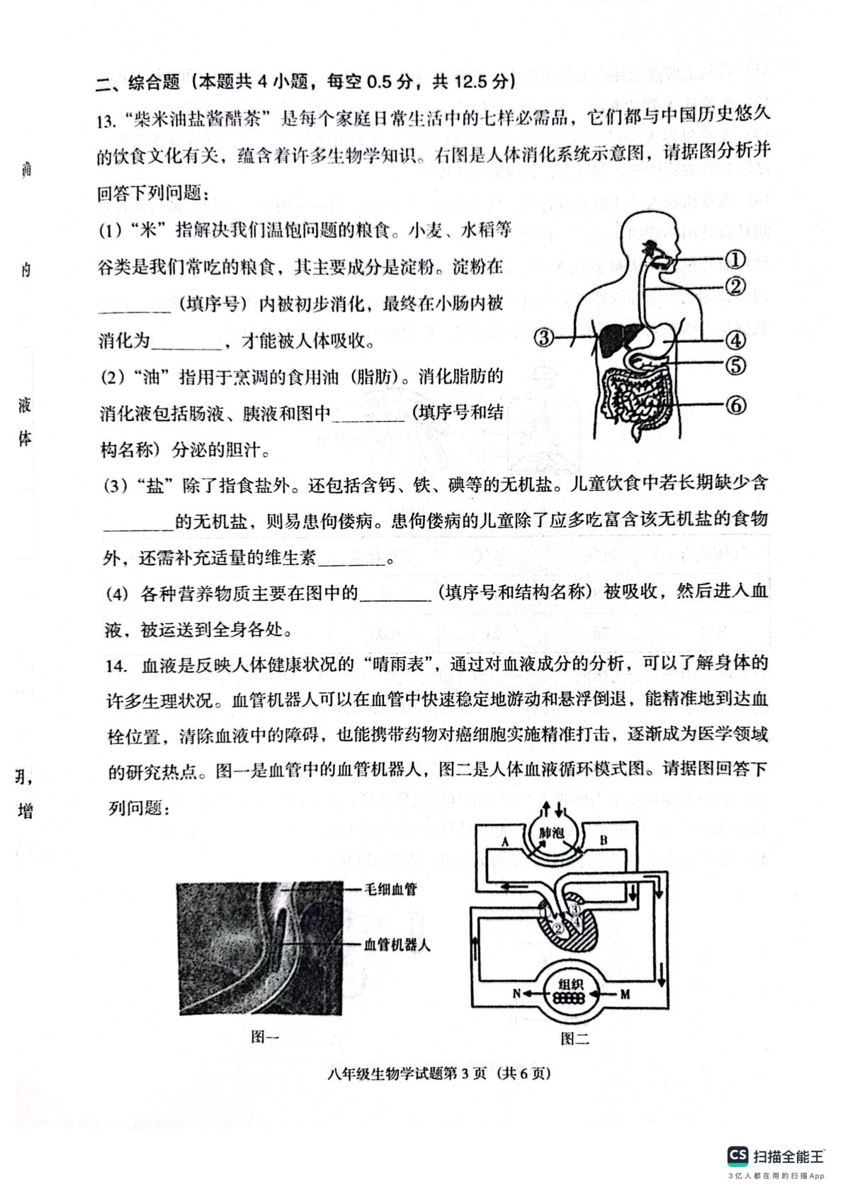 辽宁省沈阳市辽中区2025-2026学年八年级上学期期末教学质量检测生物试卷