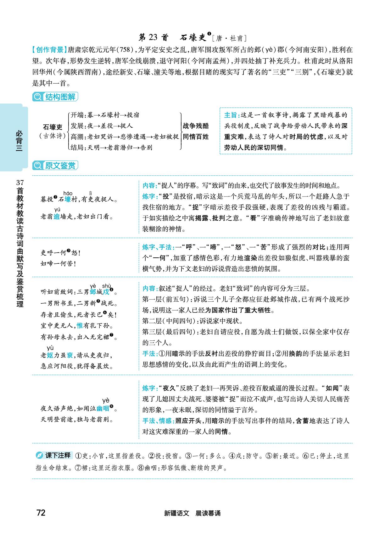 必背三 一、37首教材教读古诗词曲默写及鉴赏梳理 八年级下册-【练客中考】2026年新疆新中考语文晨读暮诵