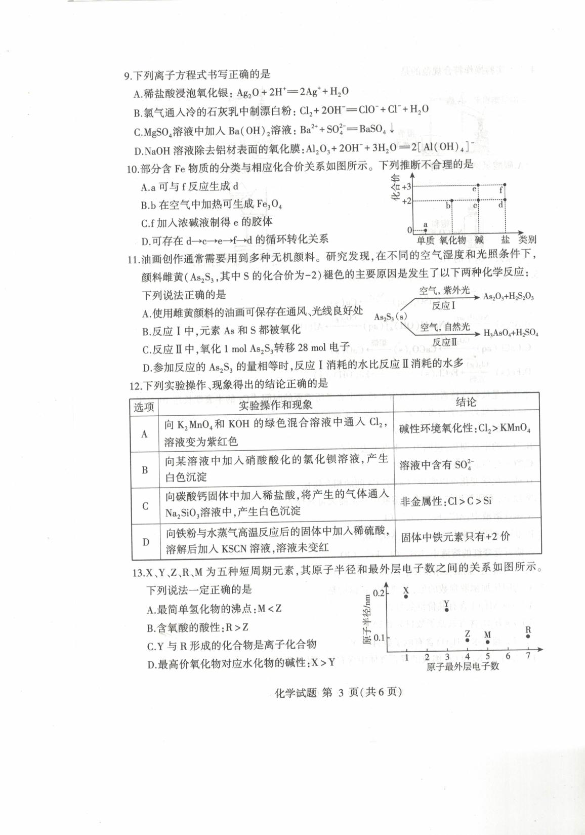 山东临沂市2025-2026学年高一上学期期末学科素养水平监测化学试卷