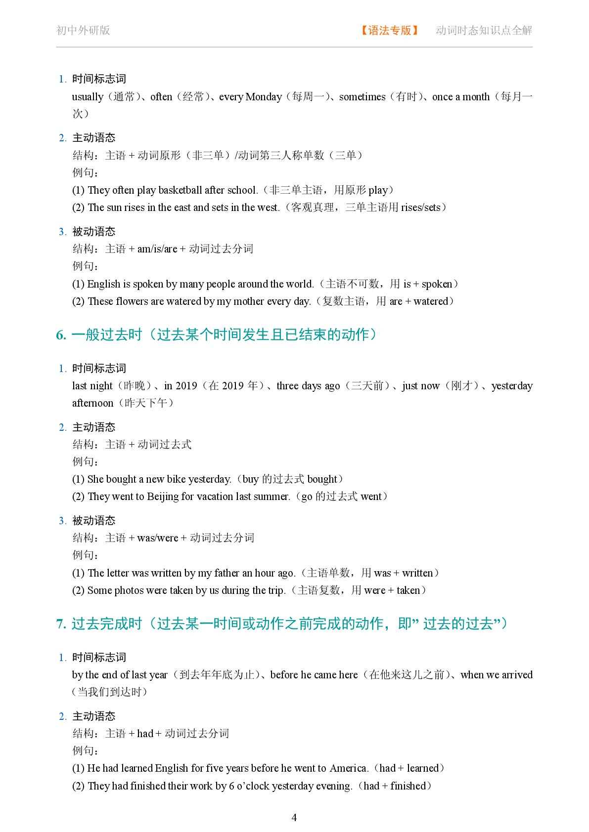 动词时态03-2025-2026学年英语中考复习语法知识点全解（外研版)