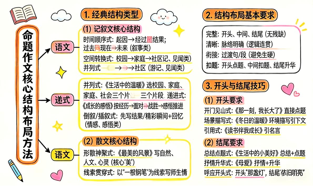 清单19 命题作文（全命题+半命题）之审题立意+结构布局（图文版知识清单，不可编辑）2026年中考语文二轮复习讲练测