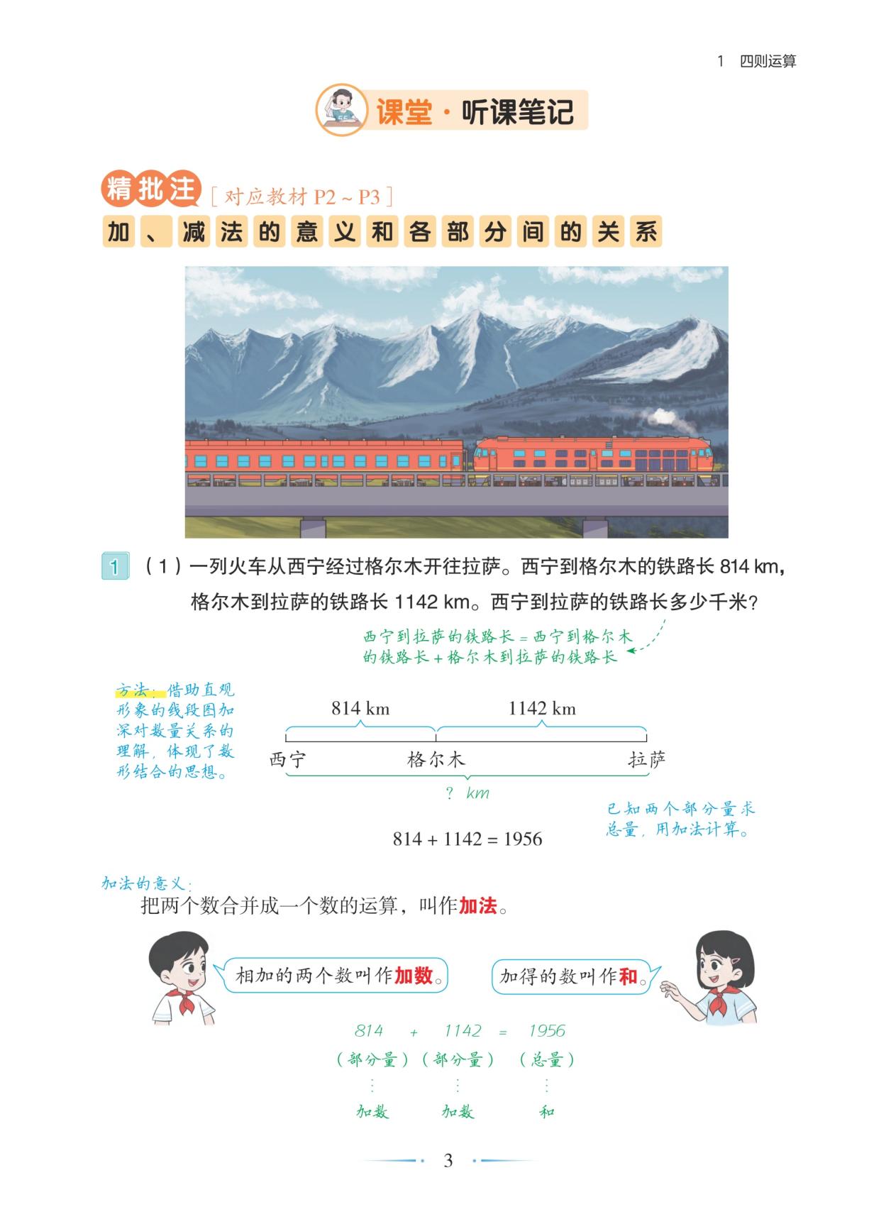 第1课时加、减法的意义和各部分间的关系-【随堂笔记】2025-2026学年四年级下册数学（人教版）