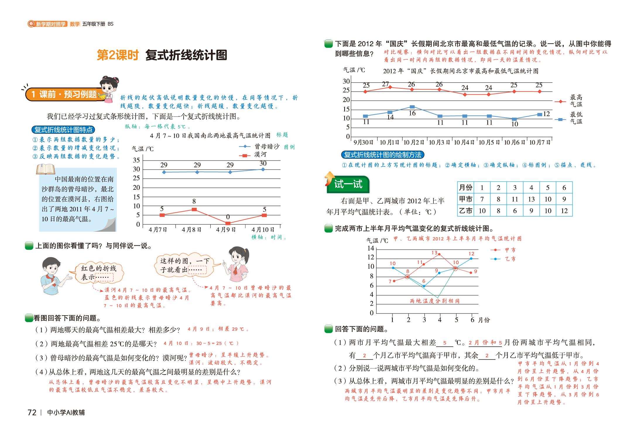 八 数据的表示和分析-【新学期笔记对照学】2025-2026学年五年级下册数学（北师大版）