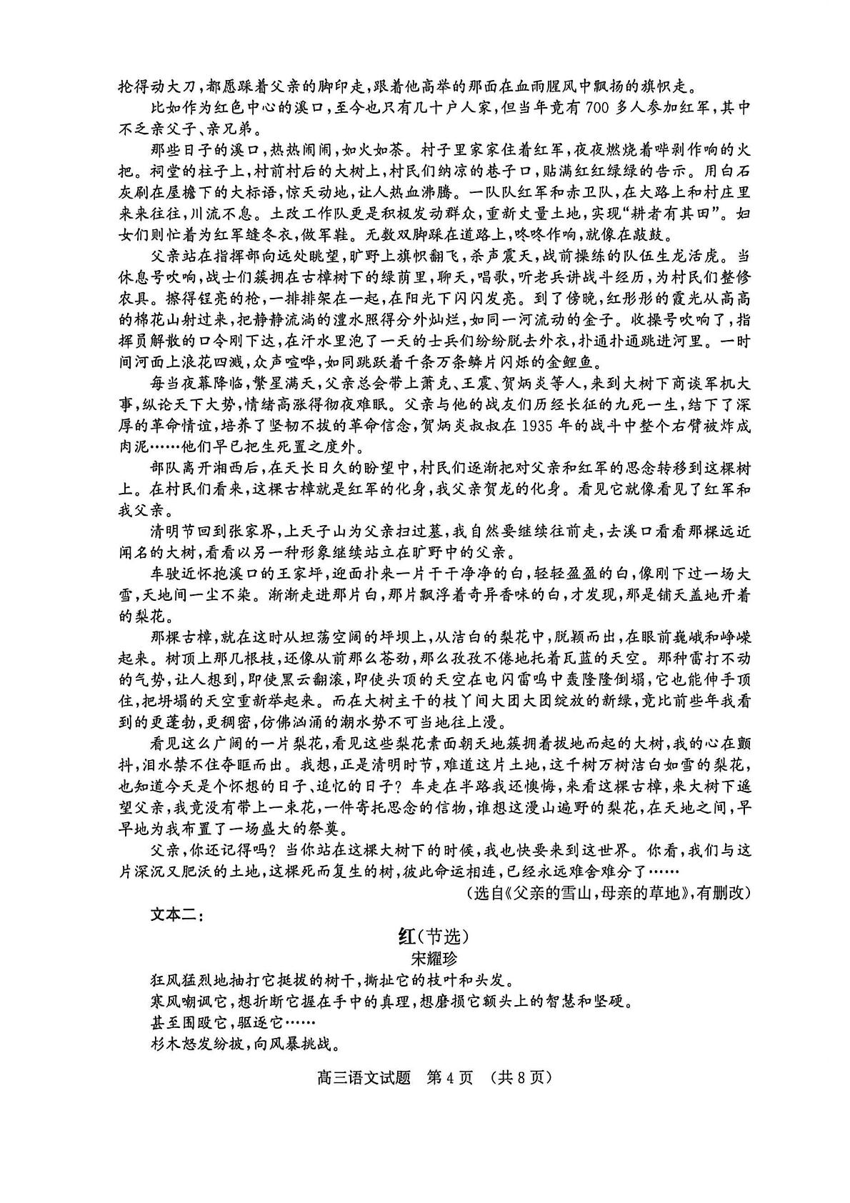 山东济南市2026届高三针对性训练语文试题