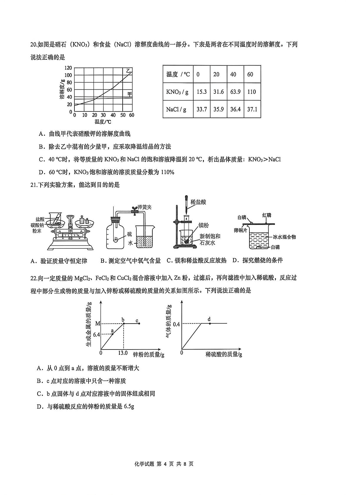 2026年山东青岛市市北区中考二模化学试题