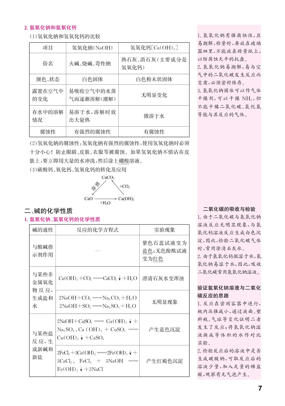 第2单元 认识酸和碱(核心知识手册)-【练测考】2025-2026学年九年级全一册化学（鲁教版五四制·新教材）