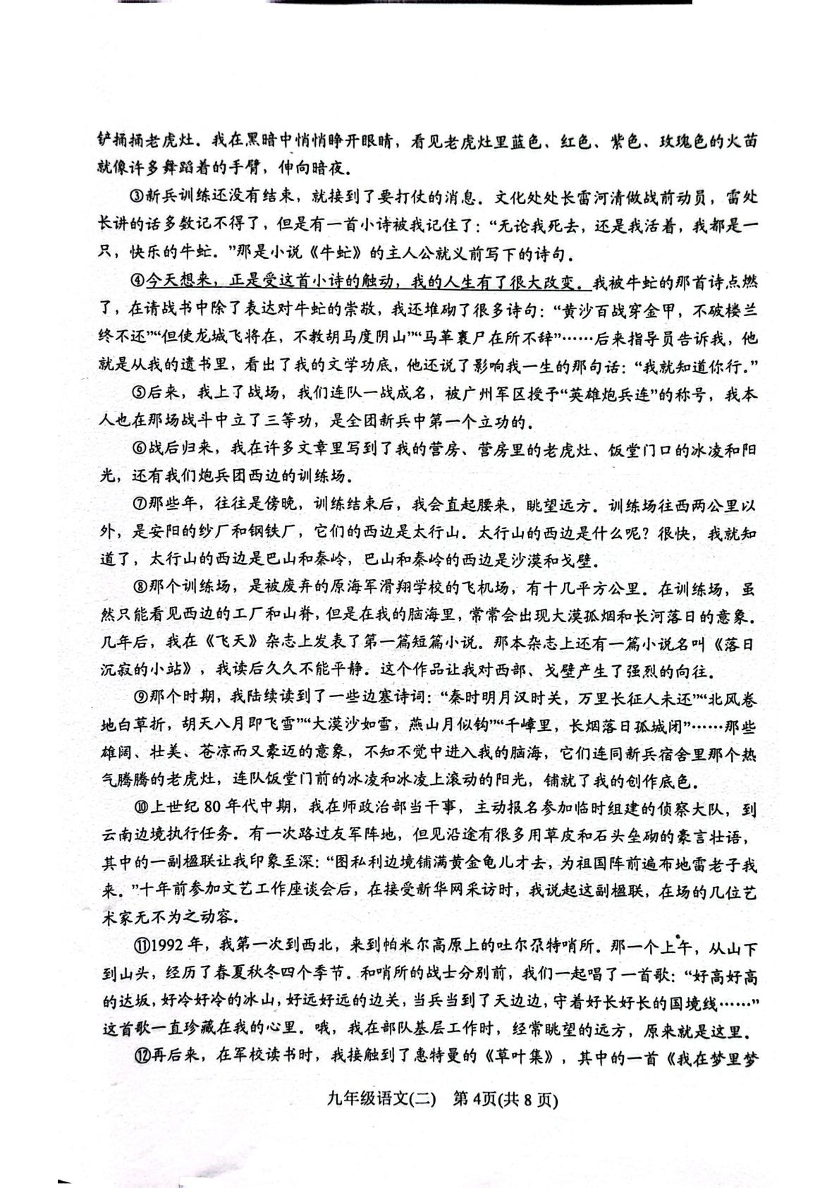 2026年河南省南阳市中考二模语文试题