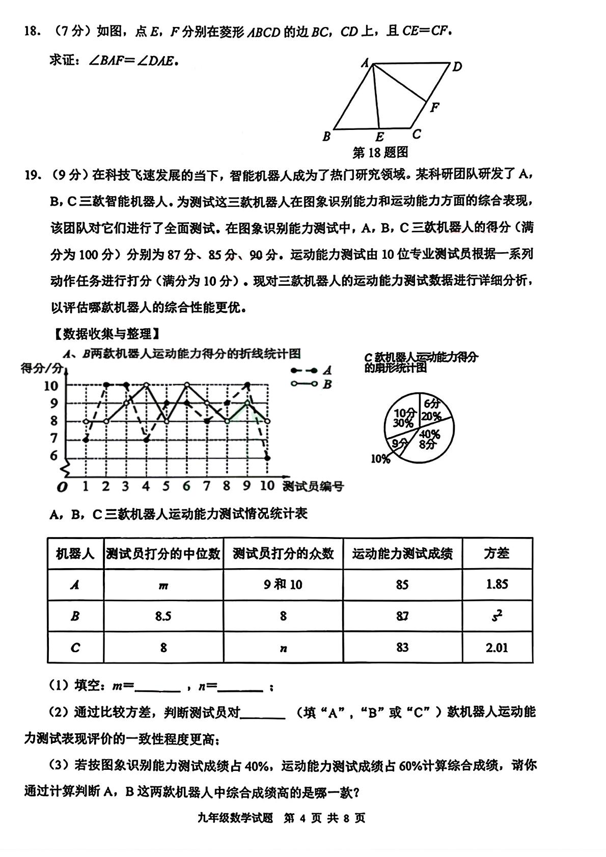 2026年山东济南市历城区九年级学业水平模拟测试（二）数学试题