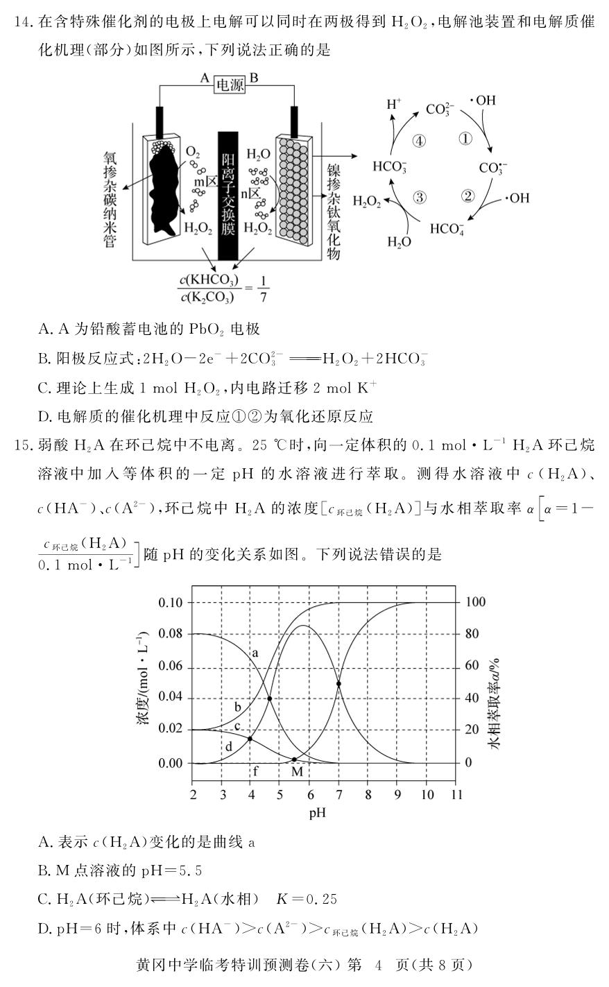 化学(6)-【黄冈中学】2026年高考化学临考特训预测（湖北专版）