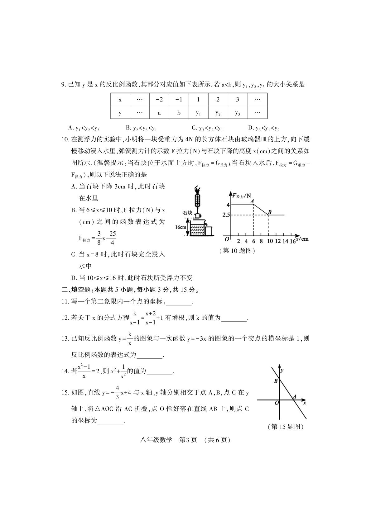 河南洛阳市嵩县2025-2026学年第二学期期中考试八年级数学试卷