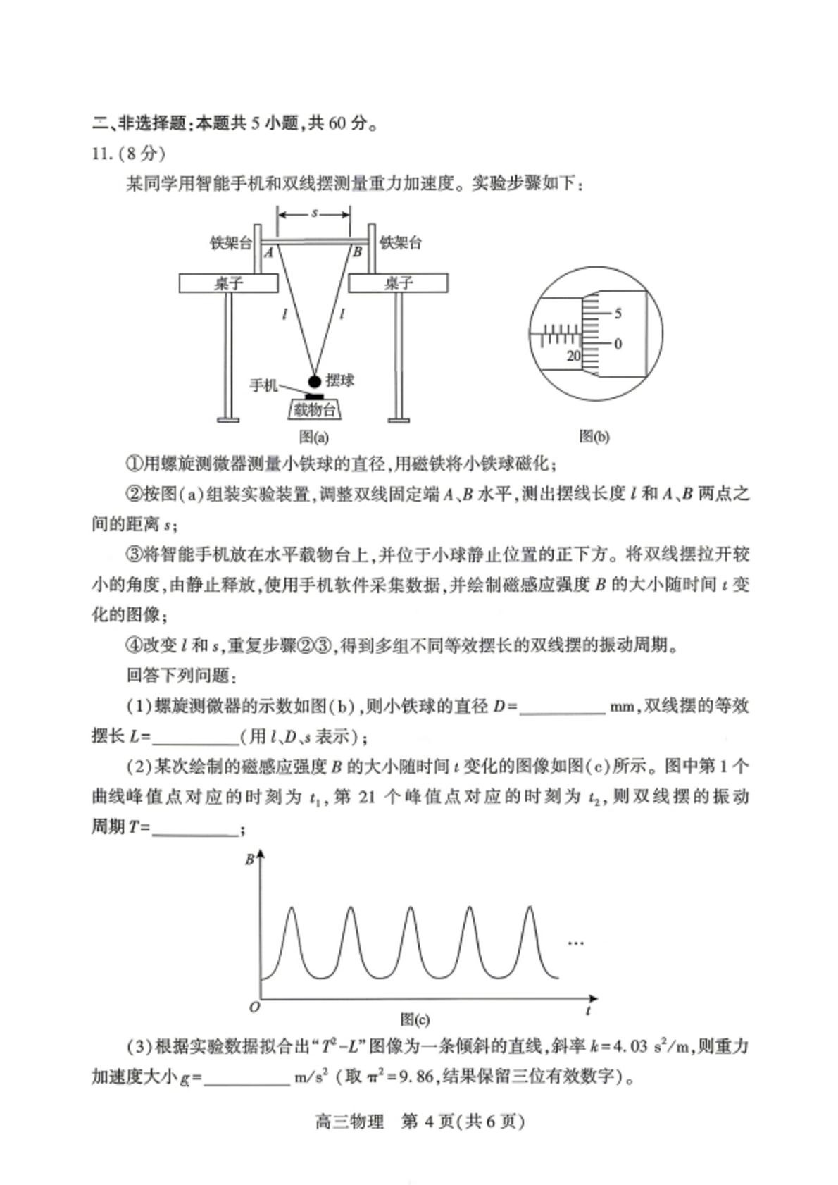 2026届湖北武汉市高三下学期5月供题物理试题