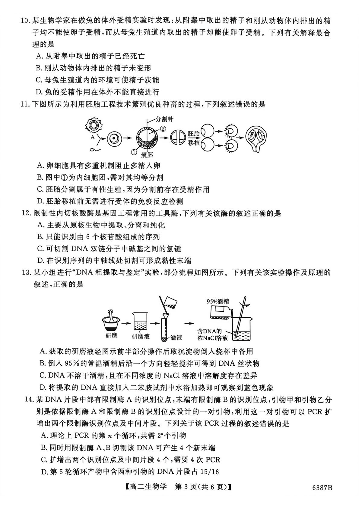 甘肃省平凉市静宁县文萃中学2025-2026学年高二下学期5月阶段检测生物试题