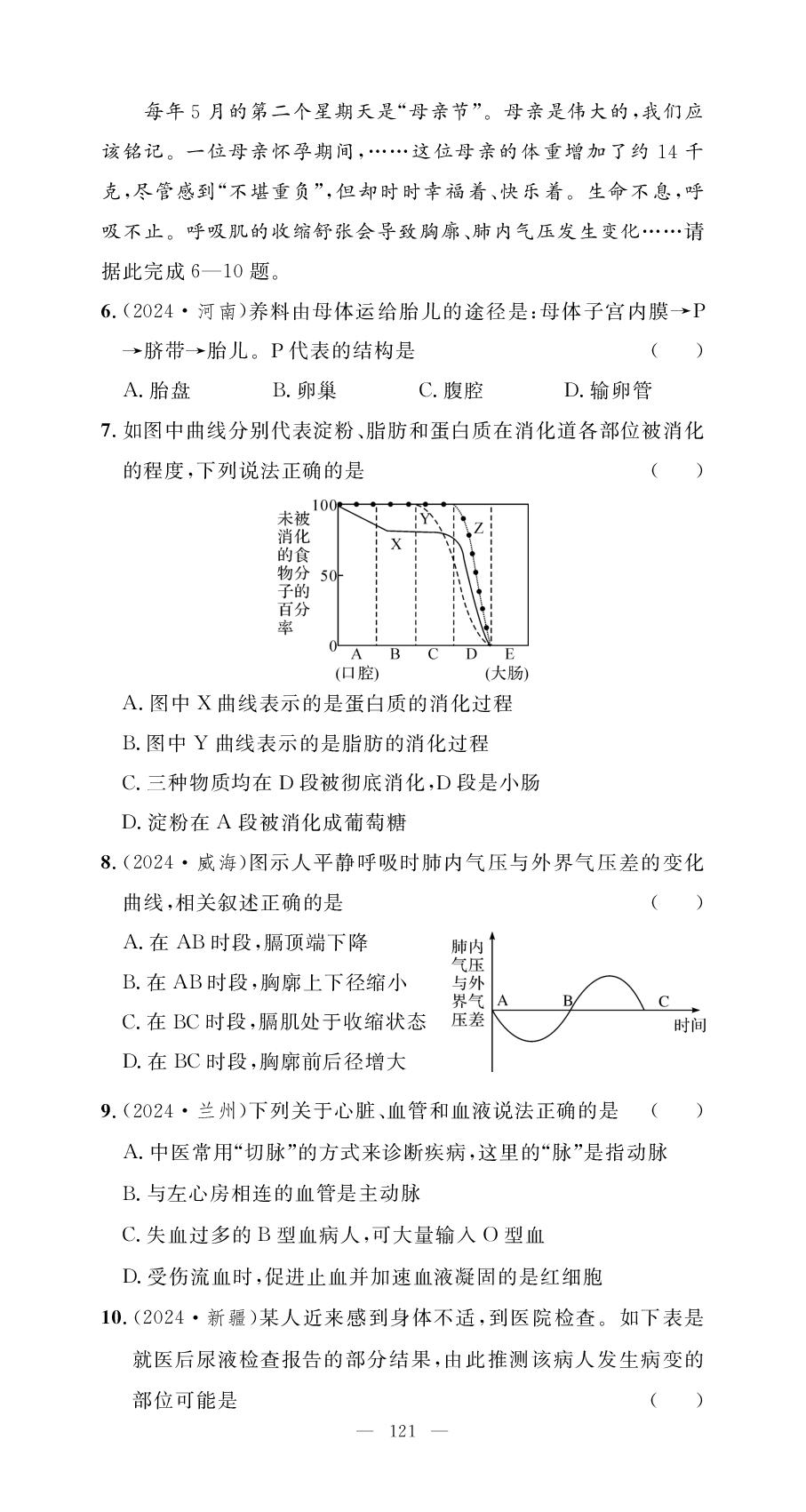 期末测试与评价-【名师学案】2025-2026学年七年级下册生物分层进阶学习法（人教版·新教材）