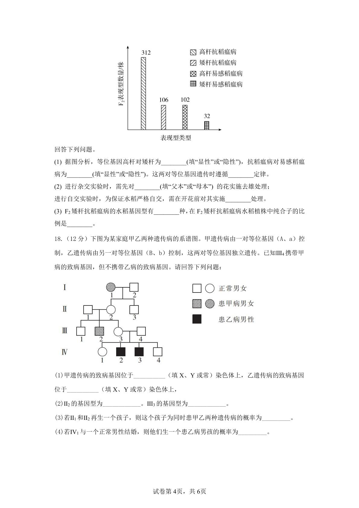 广东省汕头市潮阳区河溪中学2025—2026学年度第二学期期中考试高一生物科试卷