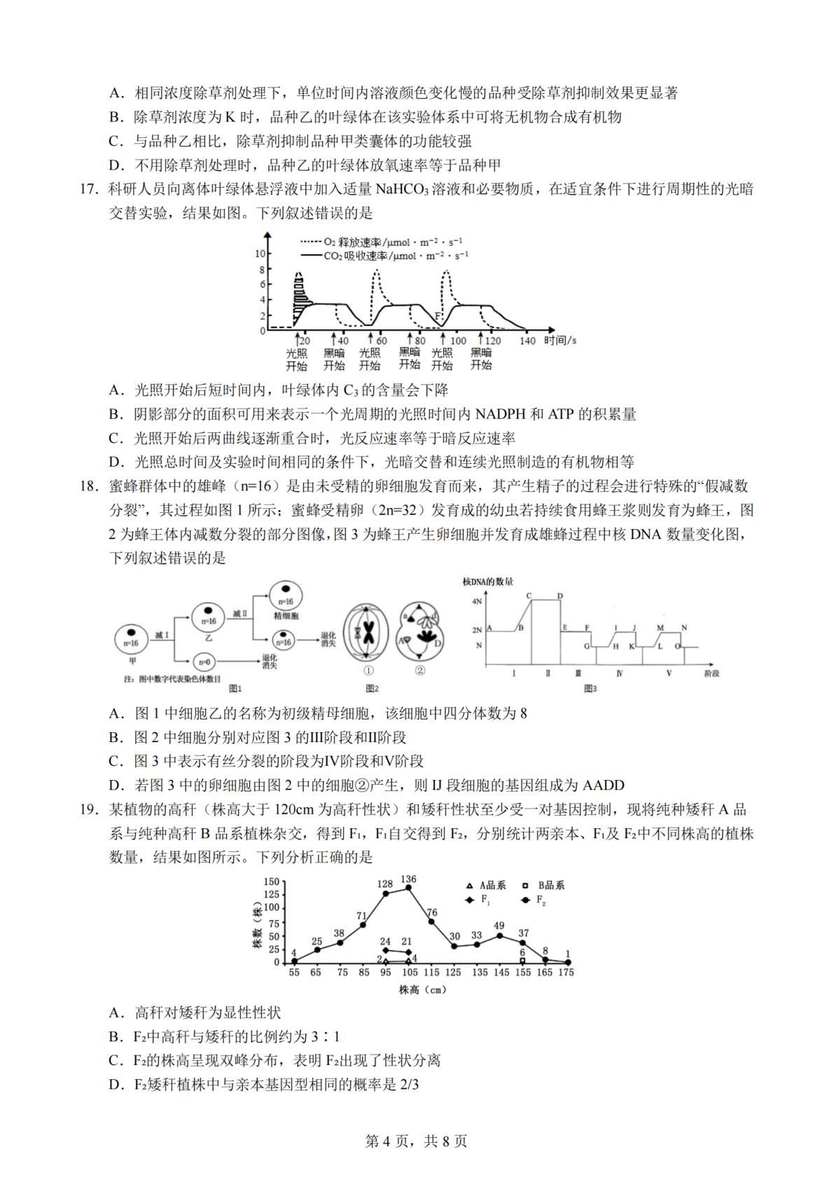 重庆一中高2028届高一下学期半期考试生物学试题卷