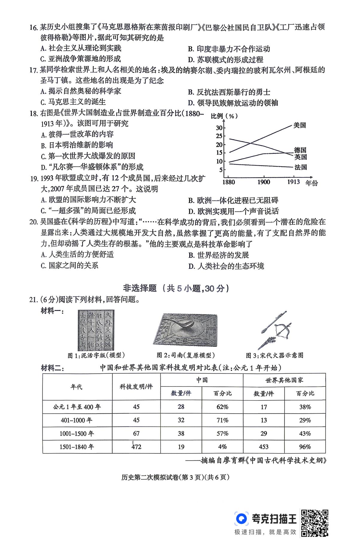 2026年河南周口市鹿邑县中考二模历史试题