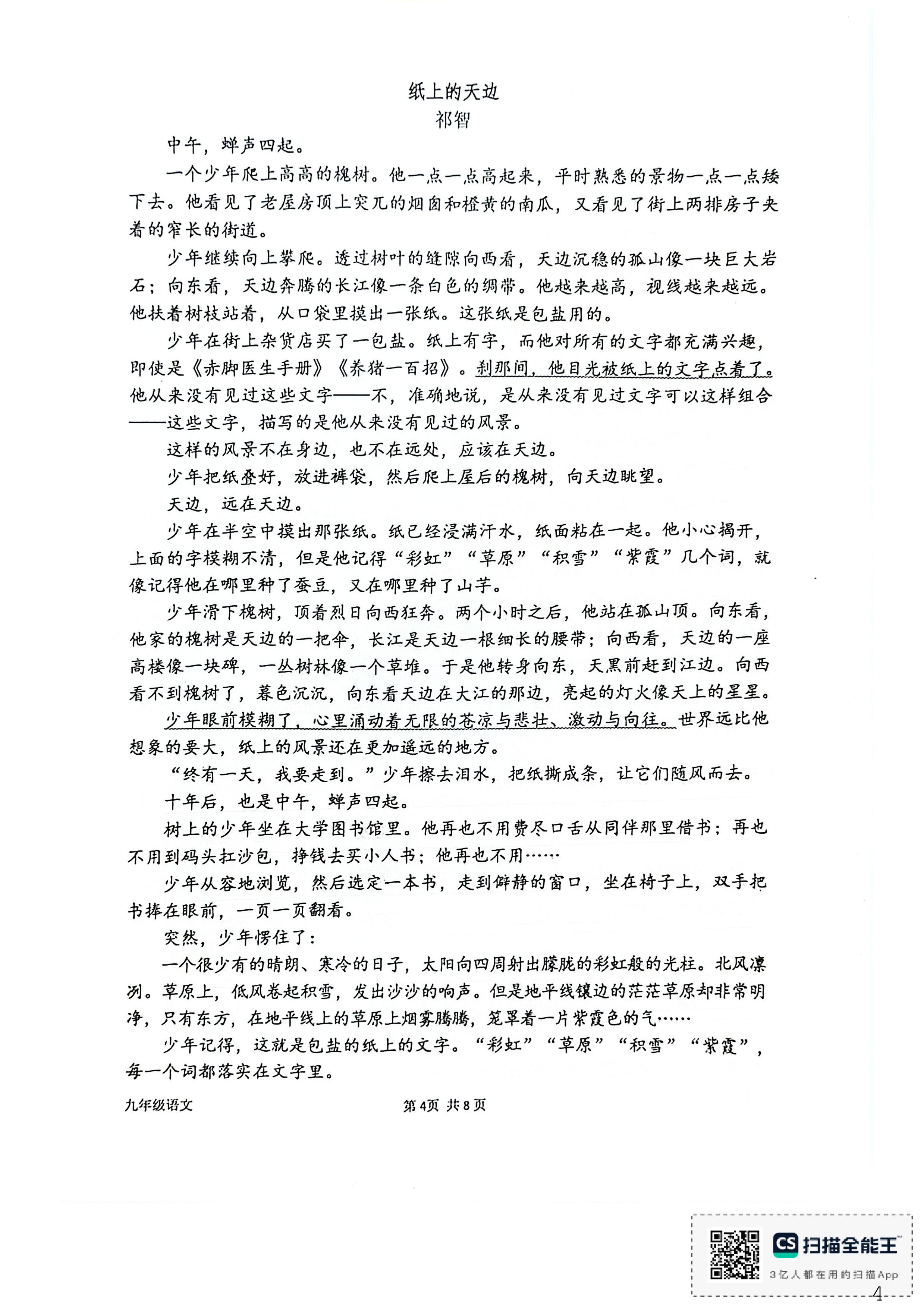 2026年江苏南京市”联合体“中考二模语文试题