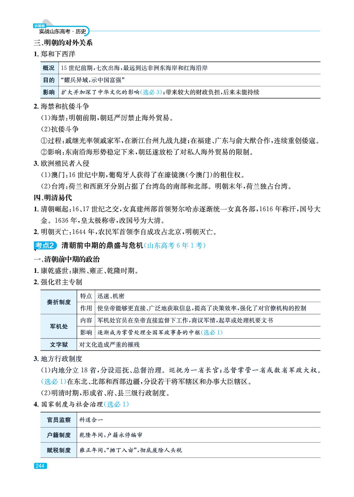 第4单元 高效复习必备&考点内容梳理(精讲册)-【实战高考】2026年高考历史总复习（山东专版）