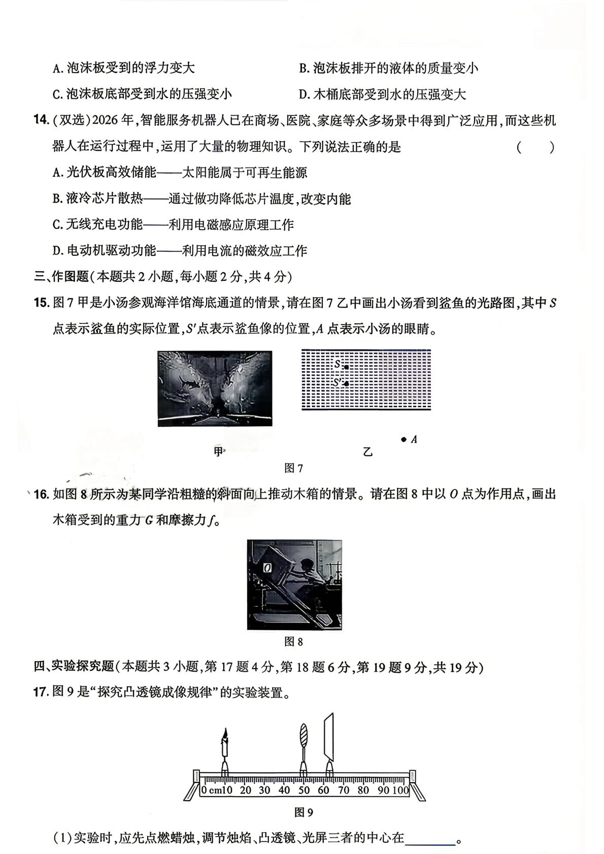 2026年河南省平顶山市郏县第二协作区九年级中考二模物理试题